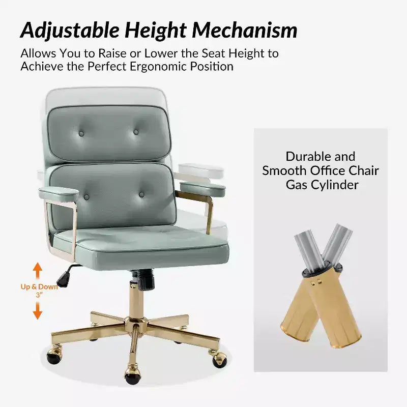 Chaise de bureau Debby Modern 37 H avec hauteur réglable|ARTFUL LIVING DESIGNS