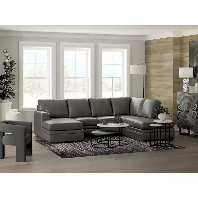 Signature Design by Ashley Ensemble table gigogne et pouf Jusmour, plateau imitation marbre avec cadre noir