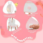 BALHAM TRADE-Coiffeuse enfant thème Lapin Table de maquillage en bois blanc avec 2 grands tiroirs