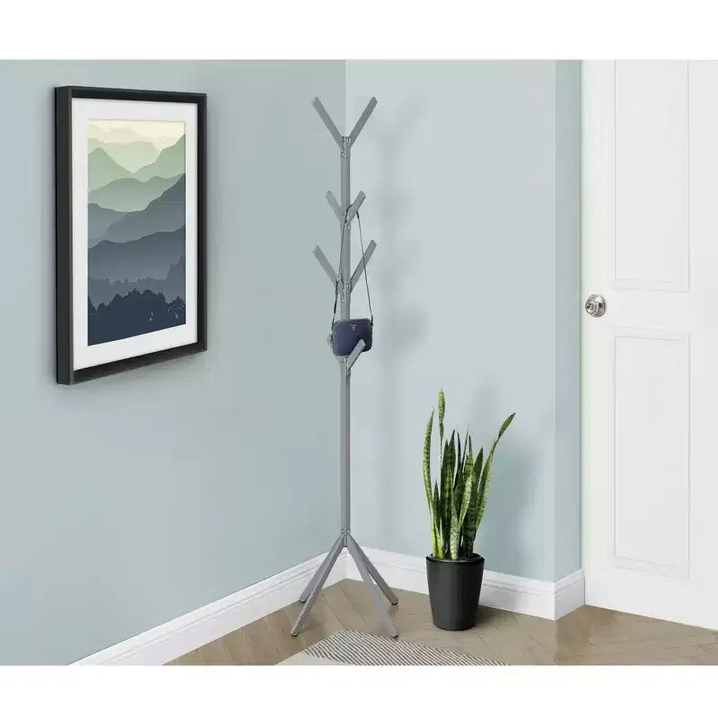 70 Porte-manteaux autoportants en métal 8 crochets Arbre d'entrée pour chambre à coucher