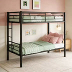 Luxystar Twin Over Twin Metal Bunk Bed, Convertible 2 Beds