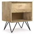 Moreno SOLID MANGO WOOD 20 inch Wide Modern Industrial Nightstand in Natural