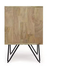 Table de chevet industrielle moderne en bois de manguier massif Moreno de 50,8 cm de large, couleur naturelle
