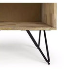 Table de chevet industrielle moderne en bois de manguier massif Moreno de 50,8 cm de large, couleur naturelle