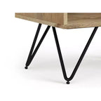 Table de chevet industrielle moderne en bois de manguier massif Moreno de 50,8 cm de large, couleur naturelle