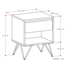 Table de chevet industrielle moderne en bois de manguier massif Moreno de 50,8 cm de large, couleur naturelle
