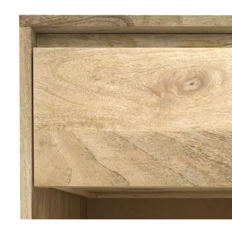 Table de chevet industrielle moderne en bois de manguier massif Moreno de 50,8 cm de large, couleur naturelle