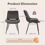 Coolmee Chaises de Salle à Manger Lot de 2, Chaises de Salle à Manger Modernes avec Coussins Épais, Siège Rembourré en Similicuir, Chaise d'Appoint de Cuisine sans Accoudoirs Noir