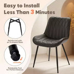 Coolmee Chaises de Salle à Manger Lot de 2, Chaises de Salle à Manger Modernes avec Coussins Épais, Siège Rembourré en Similicuir, Chaise d'Appoint de Cuisine sans Accoudoirs Noir