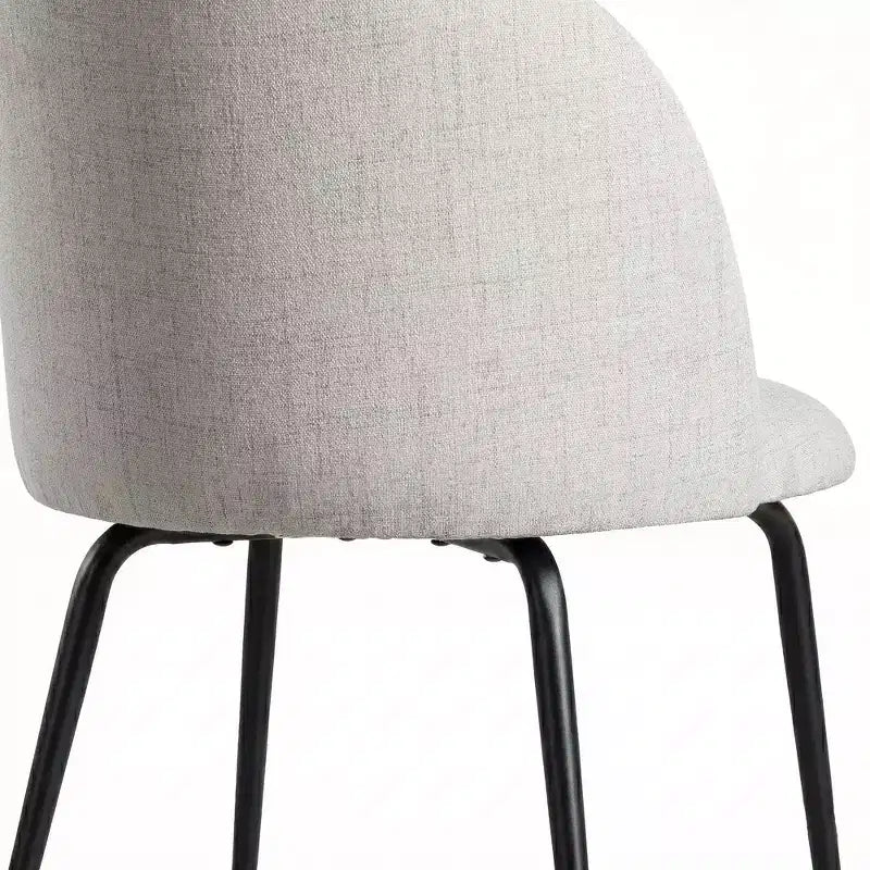 Lot de 2 chaises de salle à manger rembourrées, chaises d'appoint modernes sans accoudoirs en tissu de lin avec pieds en métal, chaises d'appoint à dossier ergonomique pour salle à manger et salon