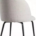 Lot de 2 chaises de salle à manger rembourrées, chaises d'appoint modernes sans accoudoirs en tissu de lin avec pieds en métal, chaises d'appoint à dossier ergonomique pour salle à manger et salon