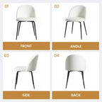 Lot de 2 chaises de salle à manger rembourrées, chaises d'appoint modernes sans accoudoirs en tissu de lin avec pieds en métal, chaises d'appoint à dossier ergonomique pour salle à manger et salon
