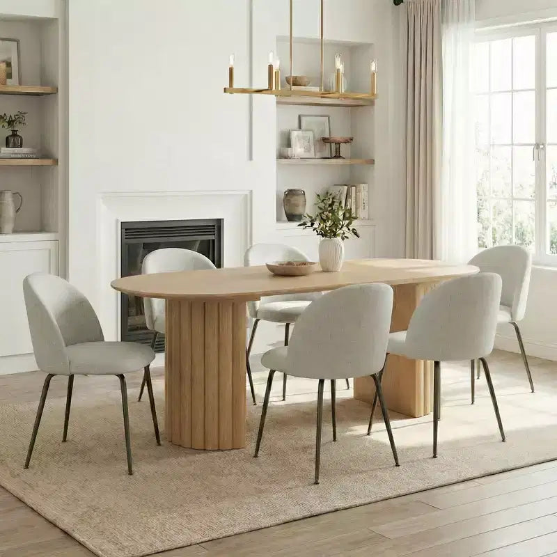 Lot de 2 chaises de salle à manger rembourrées, chaises d'appoint modernes sans accoudoirs en tissu de lin avec pieds en métal, chaises d'appoint à dossier ergonomique pour salle à manger et salon
