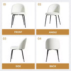 Lot de 2 chaises de salle à manger rembourrées, chaises d'appoint modernes sans accoudoirs en tissu de lin avec pieds en métal, chaises d'appoint à dossier ergonomique pour salle à manger et salon