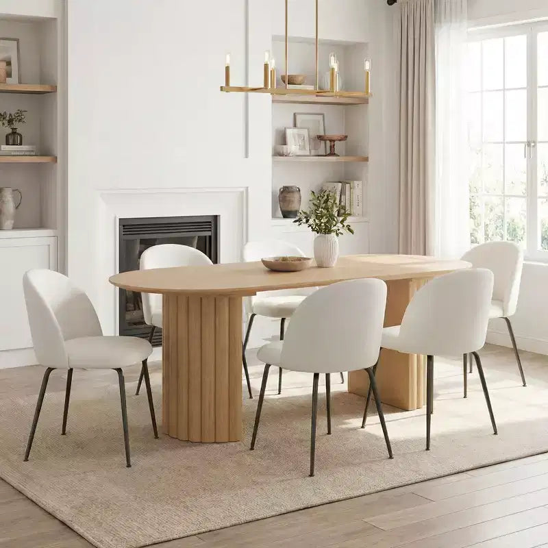 Lot de 2 chaises de salle à manger rembourrées, chaises d'appoint modernes sans accoudoirs en tissu de lin avec pieds en métal, chaises d'appoint à dossier ergonomique pour salle à manger et salon