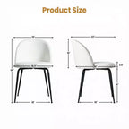 Lot de 2 chaises de salle à manger rembourrées, chaises d'appoint modernes sans accoudoirs en tissu de lin avec pieds en métal, chaises d'appoint à dossier ergonomique pour salle à manger et salon