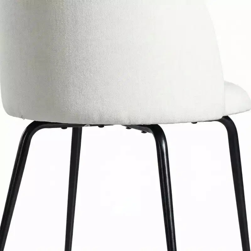 Lot de 2 chaises de salle à manger rembourrées, chaises d'appoint modernes sans accoudoirs en tissu de lin avec pieds en métal, chaises d'appoint à dossier ergonomique pour salle à manger et salon