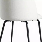 Lot de 2 chaises de salle à manger rembourrées, chaises d'appoint modernes sans accoudoirs en tissu de lin avec pieds en métal, chaises d'appoint à dossier ergonomique pour salle à manger et salon