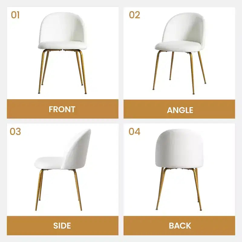 Lot de 2 chaises de salle à manger rembourrées, chaises d'appoint modernes sans accoudoirs en tissu de lin avec pieds en métal, chaises d'appoint à dossier ergonomique pour salle à manger et salon