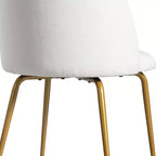Lot de 2 chaises de salle à manger rembourrées, chaises d'appoint modernes sans accoudoirs en tissu de lin avec pieds en métal, chaises d'appoint à dossier ergonomique pour salle à manger et salon