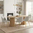 Lot de 2 chaises de salle à manger rembourrées, chaises d'appoint modernes sans accoudoirs en tissu de lin avec pieds en métal, chaises d'appoint à dossier ergonomique pour salle à manger et salon