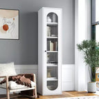 GDFStudio Thomas Modern 6-Tier Tall Display Cabinet with Glass Door