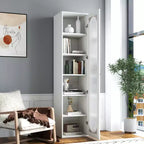 GDFStudio Thomas Vitrine haute moderne à 6 niveaux avec porte en verre