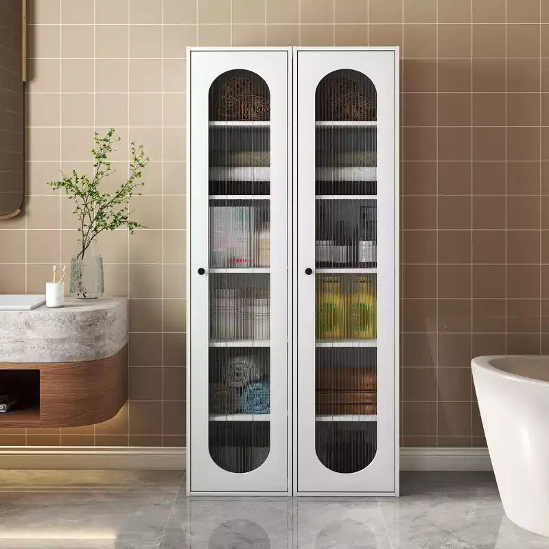 GDFStudio Thomas Vitrine haute moderne à 6 niveaux avec porte en verre