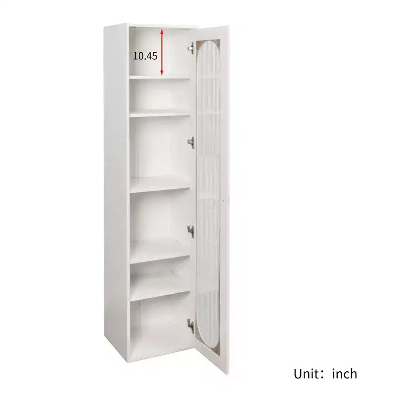 GDFStudio Thomas Vitrine haute moderne à 6 niveaux avec porte en verre