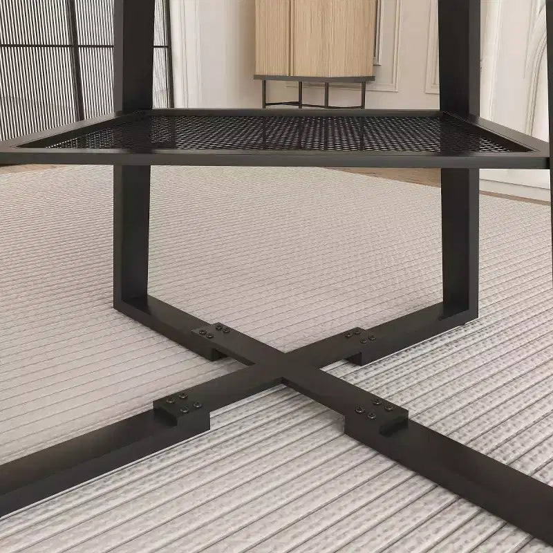 4759 Table à manger ronde extensible pour 4 à 6 personnes, table de cuisine circulaire avec étagère de rangement, plateau épaissi et cadre en métal pour salle à manger - Panipeachy
