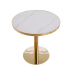 Table de bistrot piédestal GDFStudio Elara 32W en simili marbre et métal