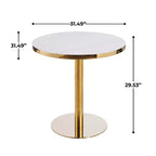 Table de bistrot piédestal GDFStudio Elara 32W en simili marbre et métal