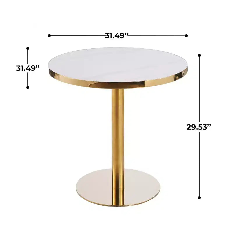 Table de bistrot piédestal GDFStudio Elara 32W en simili marbre et métal