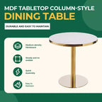 Table de bistrot piédestal GDFStudio Elara 32W en simili marbre et métal