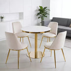 Table de bistrot piédestal GDFStudio Elara 32W en simili marbre et métal