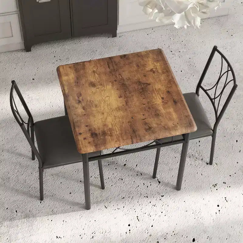 Ensemble table et chaises de salle à manger pour 2, ensemble table carrée et chaises, ensemble de table de cuisine 3 pièces pour 2 avec chaises rembourrées, pour petits espaces, appartement