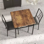 Ensemble table et chaises de salle à manger pour 2, ensemble table carrée et chaises, ensemble de table de cuisine 3 pièces pour 2 avec chaises rembourrées, pour petits espaces, appartement