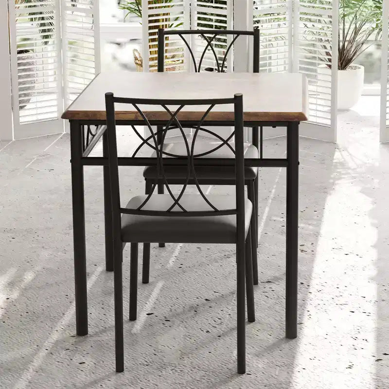 Ensemble table et chaises de salle à manger pour 2, ensemble table carrée et chaises, ensemble de table de cuisine 3 pièces pour 2 avec chaises rembourrées, pour petits espaces, appartement