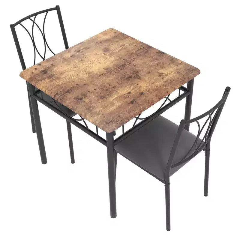 Ensemble table et chaises de salle à manger pour 2, ensemble table carrée et chaises, ensemble de table de cuisine 3 pièces pour 2 avec chaises rembourrées, pour petits espaces, appartement