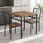 Ensemble table et chaises de salle à manger pour 2, ensemble table carrée et chaises, ensemble de table de cuisine 3 pièces pour 2 avec chaises rembourrées, pour petits espaces, appartement