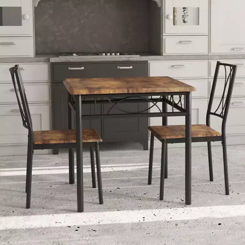 Ensemble table et chaises de salle à manger pour 2, ensemble table carrée et chaises, ensemble de table de cuisine 3 pièces pour 2 avec chaises rembourrées, pour petits espaces, appartement