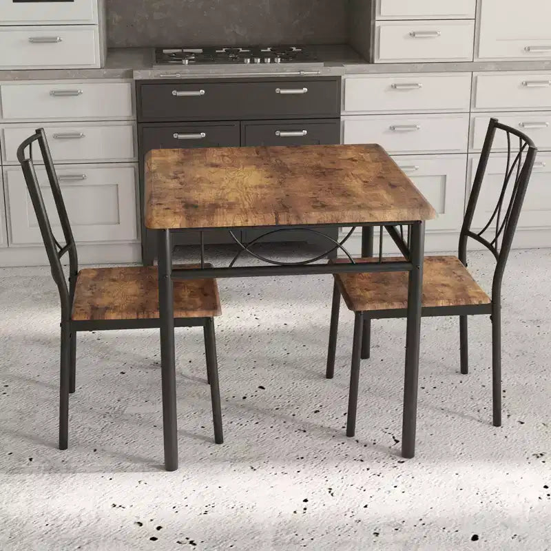 Ensemble table et chaises de salle à manger pour 2, ensemble table carrée et chaises, ensemble de table de cuisine 3 pièces pour 2 avec chaises rembourrées, pour petits espaces, appartement