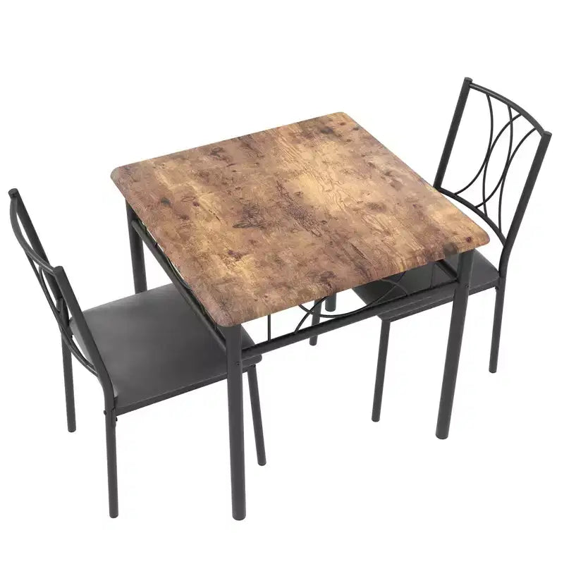 Ensemble table et chaises de salle à manger pour 2, ensemble table carrée et chaises, ensemble de table de cuisine 3 pièces pour 2 avec chaises rembourrées, pour petits espaces, appartement