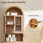 Meuble de rangement arqué au-dessus des toilettes avec portes en acrylique, étagère de salle de bain, meuble de salle de bain moderne avec étagère réglable