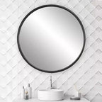 Miroir Mural Décoratif Rond Uttermost, Cadre en Fer Vieilli Noir Gris, 44 Pouces de Large, pour Salle de Bain, Chambre à Coucher, Salon