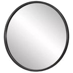 Miroir Mural Décoratif Rond Uttermost, Cadre en Fer Vieilli Noir Gris, 44 Pouces de Large, pour Salle de Bain, Chambre à Coucher, Salon