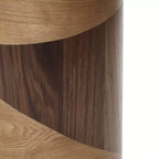 LuxenHome Table d'appoint ronde 20 po avec grain de bois bicolore, table d'appoint moderne pour salon, chambre à coucher, marron