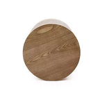 LuxenHome Table d'appoint ronde 20 po avec grain de bois bicolore, table d'appoint moderne pour salon, chambre à coucher, marron