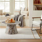 Table basse ronde en bois à piédestal GDFStudio Naives 23