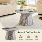 Table basse ronde en bois à piédestal GDFStudio Naives 23